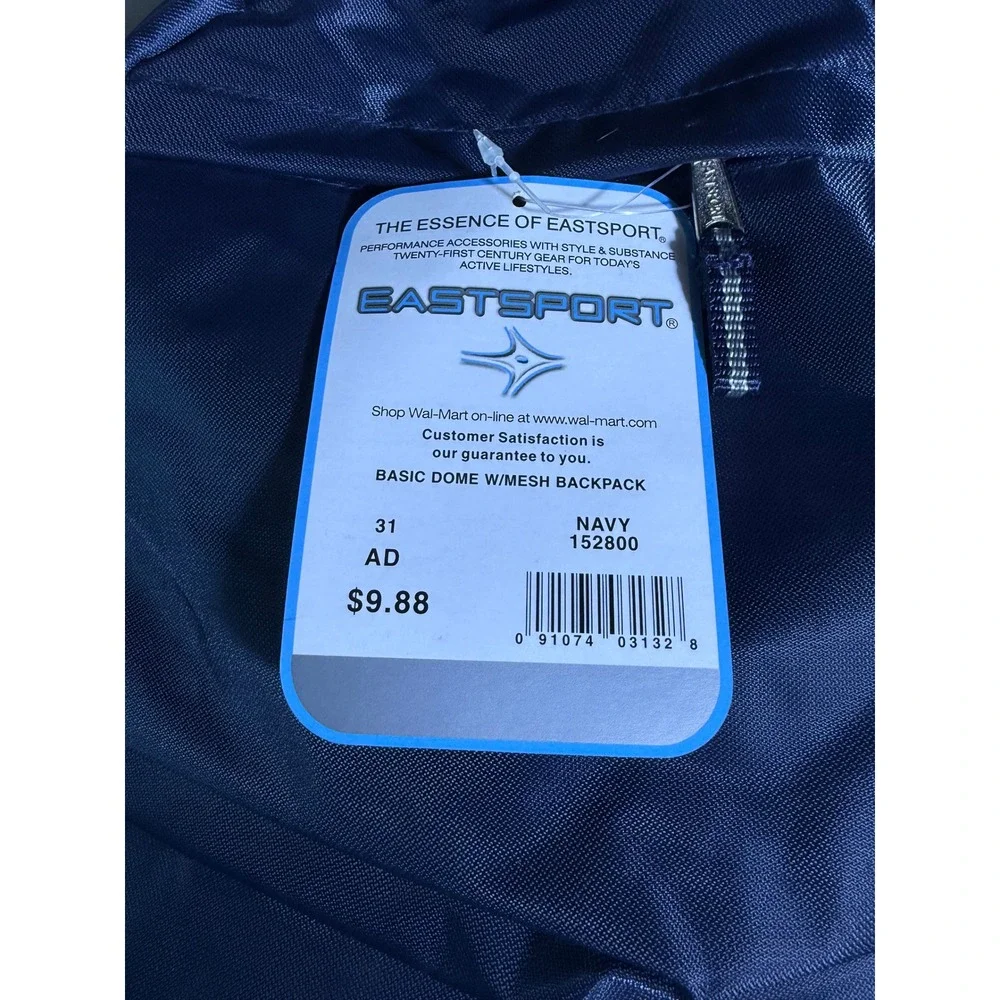 Eastsport Basic Dome Mesh Backpack Navy Blue 152800 Adjustable Padded Straps NWT